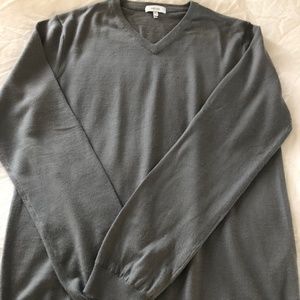 Reiss men's soild gray v-neck sweater